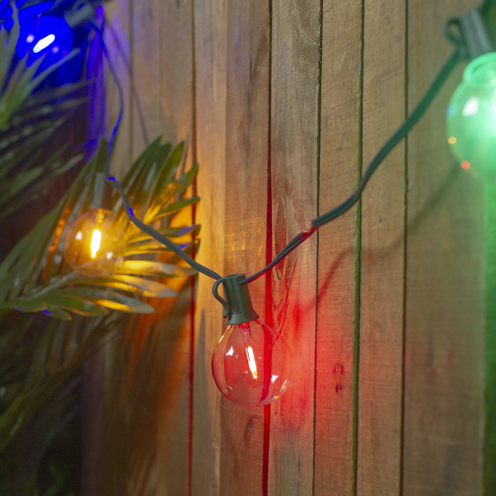 multi colored patio lights