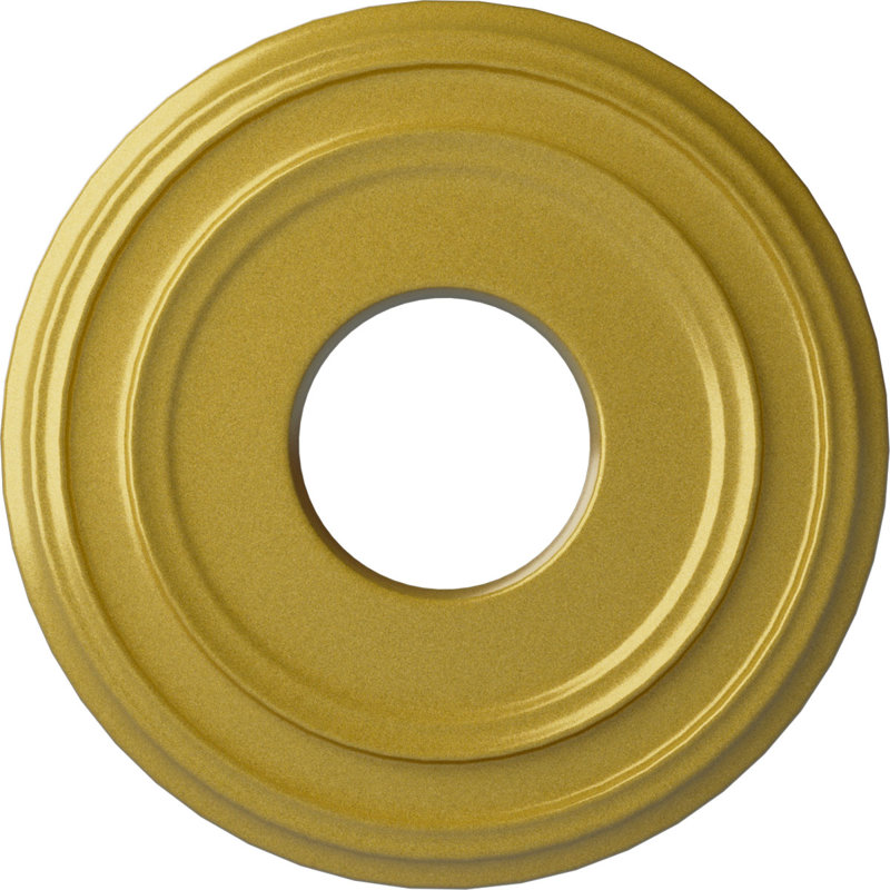 Médaillon de plafond H 12,375 po x l 12,375 po x P 1,125 po, Doré intense