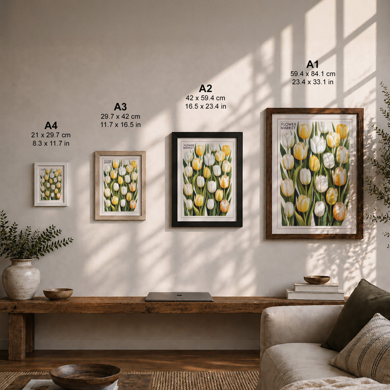 Tulip Varieties Botanical - Print, Unframed, A2 - 59.4 x 42.0 cm