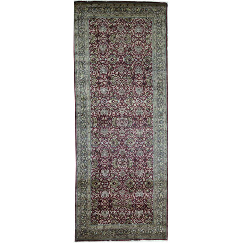 Tapis taupe et vin de haute qualité noué à la main