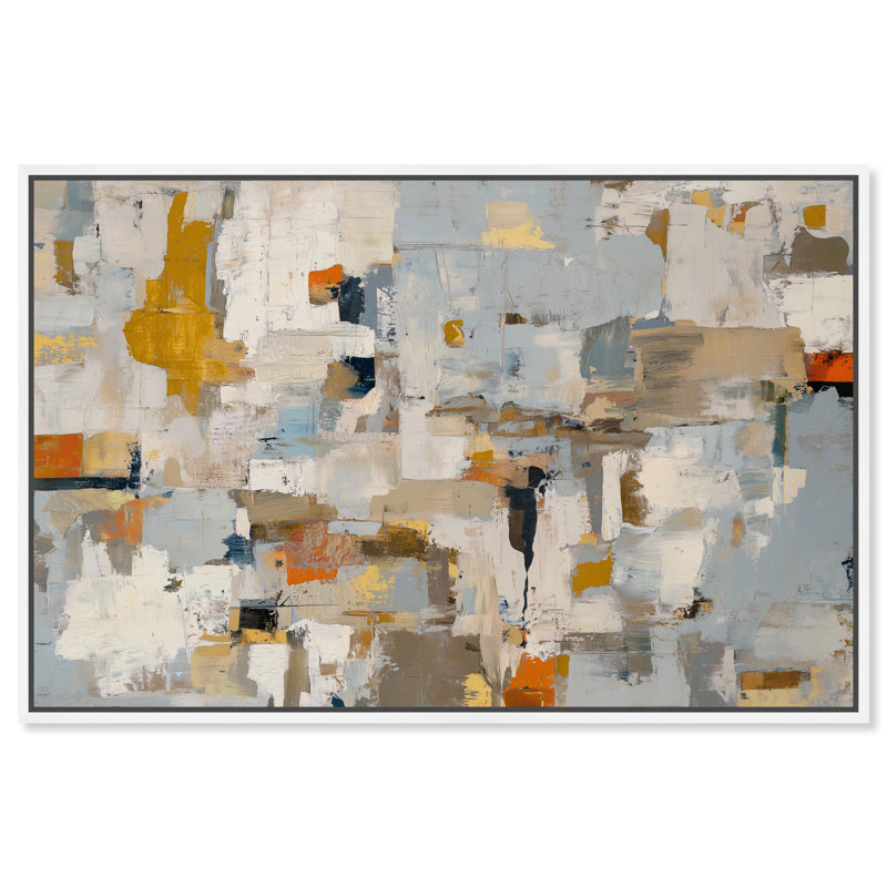 Impression sur toile Urban Sediment Boho par Art Remedy, H 15 po x l 10 po, Cadre blanc