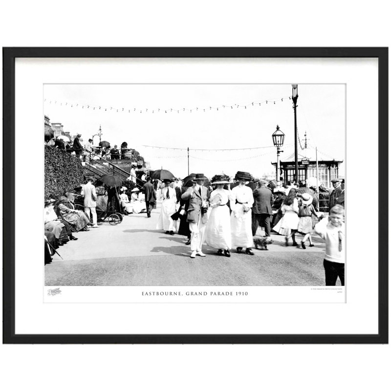 Eastbourne, Grand Parade 1910 by Francis Frith - Single Picture Frame Print, 40cm H x 50cm W x 2.3cm D, Light Grey/Black