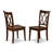 3 Piece Modern Dining Table Set Contains a Square Wooden Table and 2 Dining Chairs, Mahogany-40014993