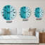 Horloge murale à rayures verticales turquoise-1756925379