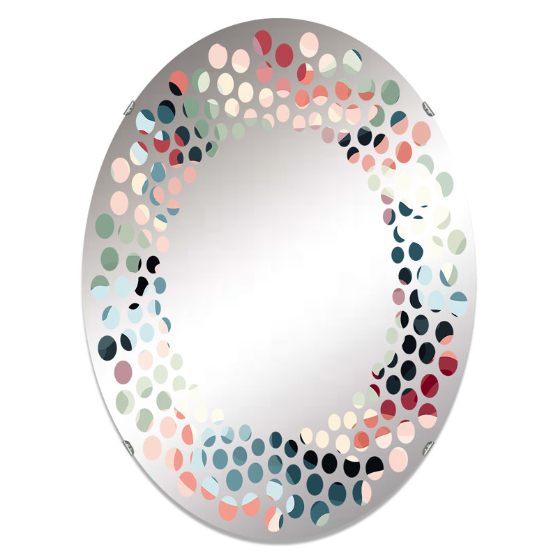 Miroir mural à pois rose tendance Camo, L 20 po x H 30 po