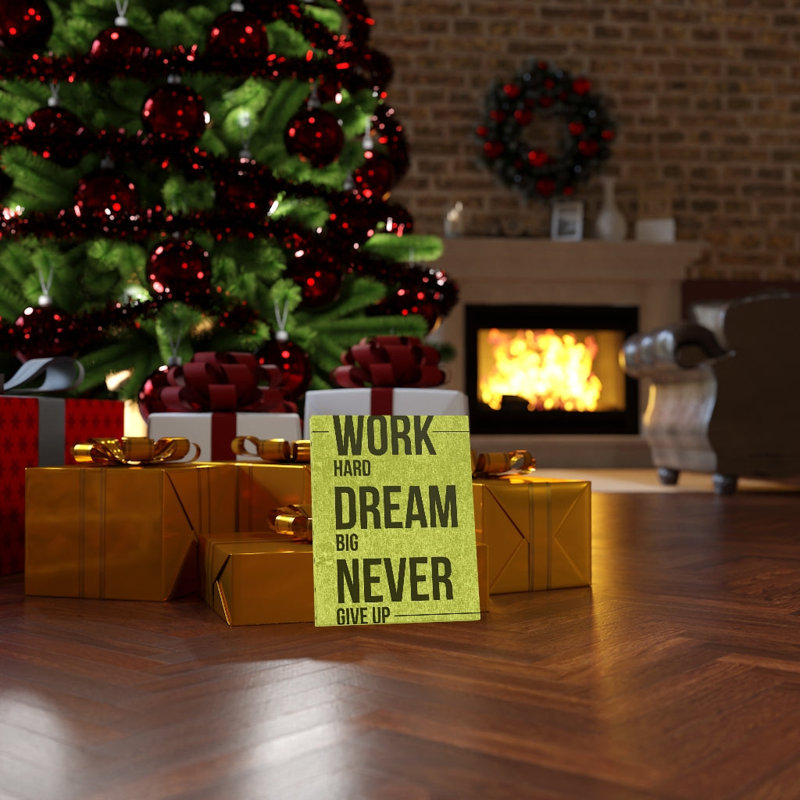 «Work Hard Dream Big Motivational», impression sur toile rectangulaire, H 16 po x l 12 po