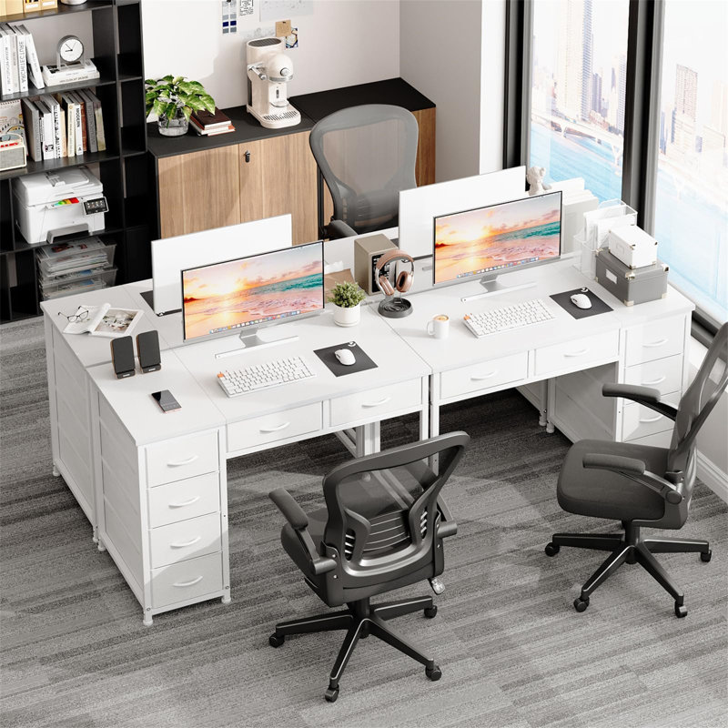 Metal Base Computer Desk, White