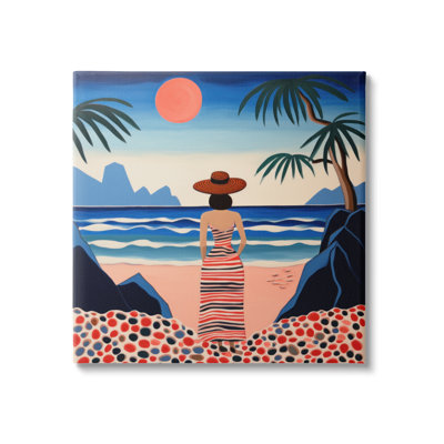 " Patterned Woman On Beach "