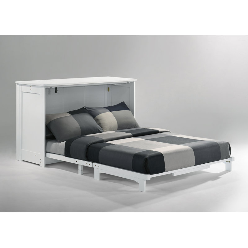 Lit escamotable avec rangement bas Issabella, Double, Blanc
