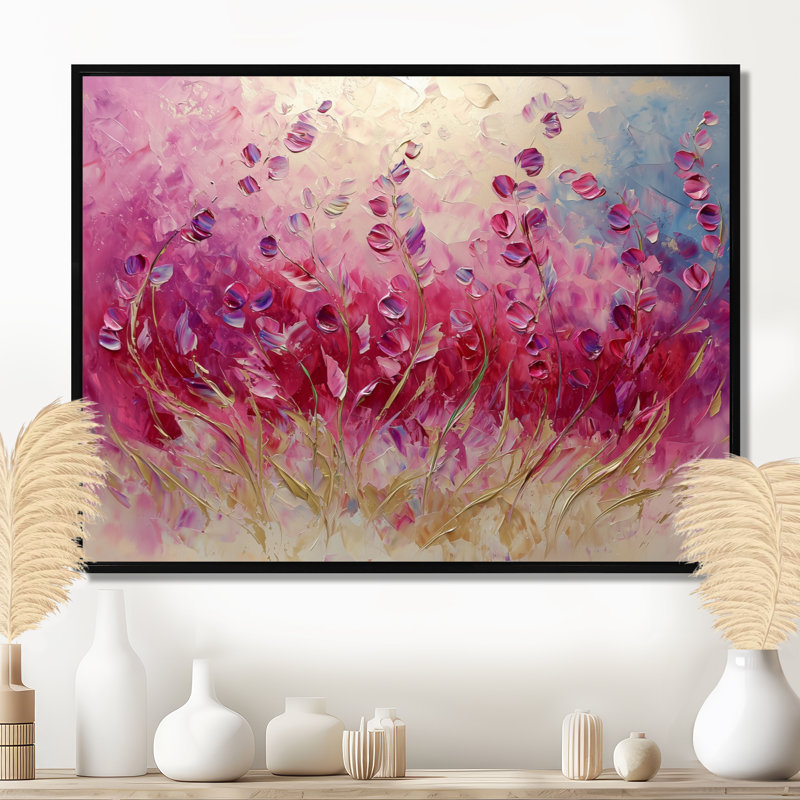 Jamerson - Floral Wall Art, Noir, H 24 po x l 32 po, Floater Framed