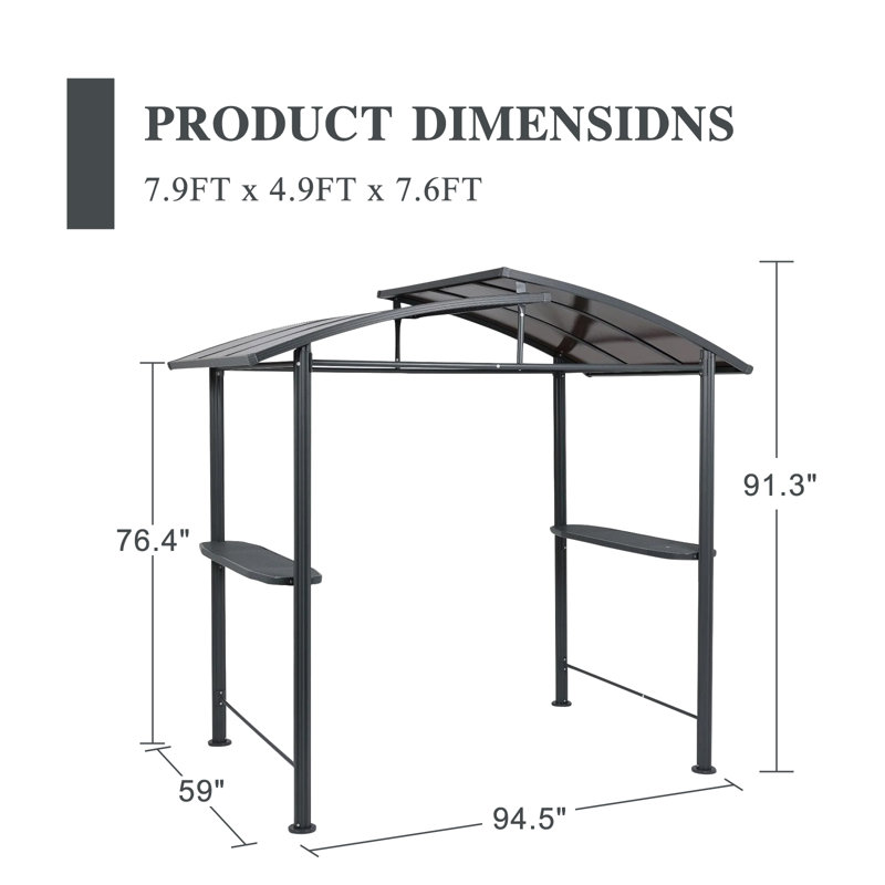 2.4 x 1.5 m BBQ Grill Gazebo