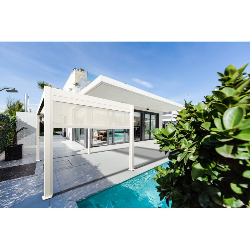 Abat-jour / moustiquaire manuel pour pergola en aluminium Bon Pergola, L 10 pi, Blanc