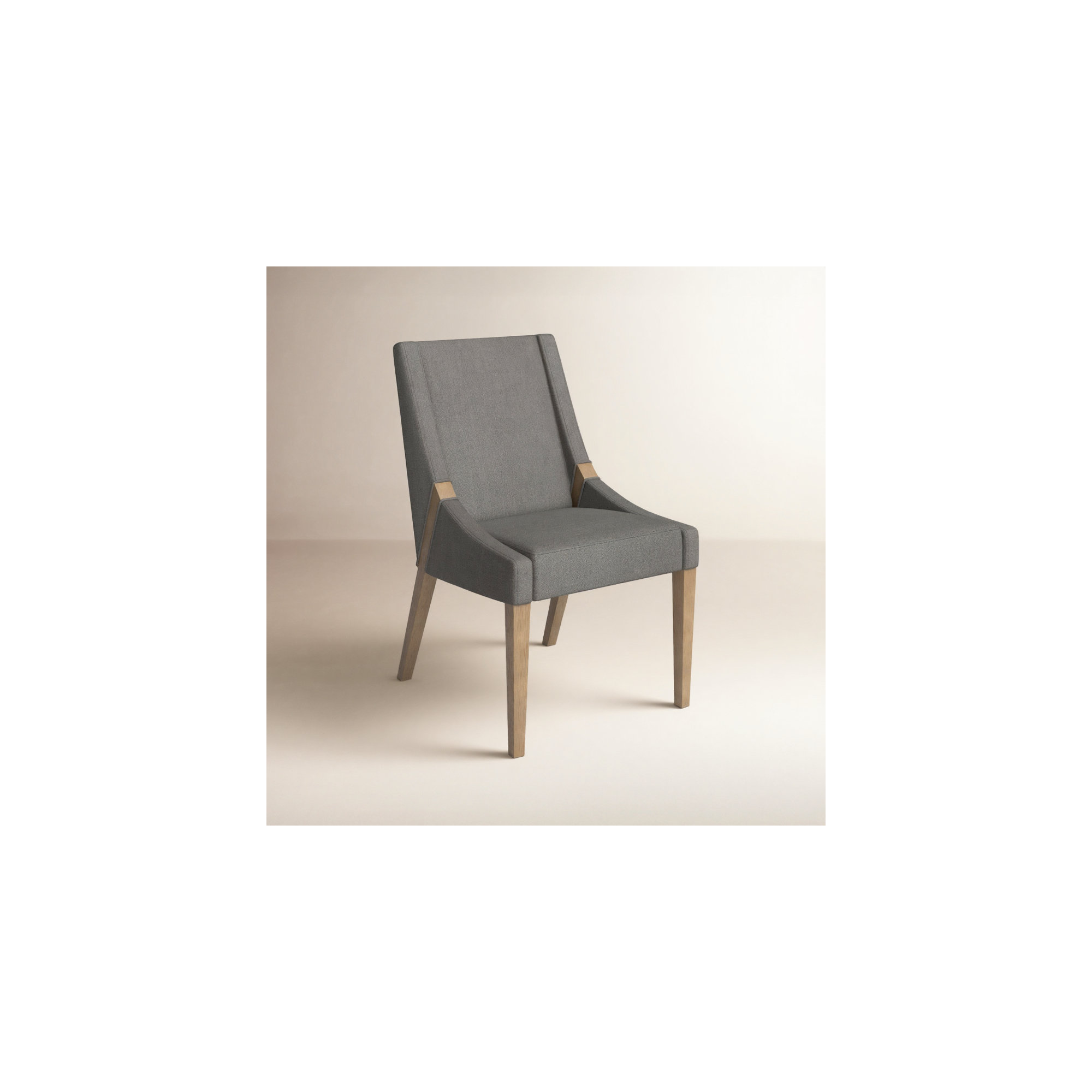 Annie Upholstered Dining Chair, Brown, Effie Flint Performance Linen