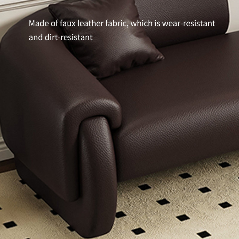 Fauteuil inclinable en similicuir léger et luxueux, Café, Orienté à gauche (vu de face)