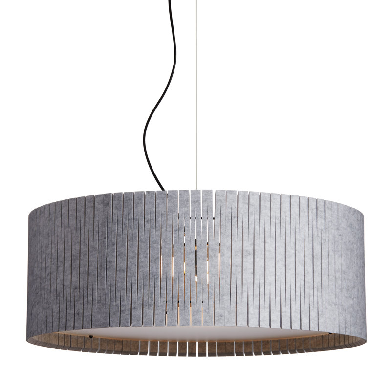 Luminaire suspendu tambour Kerflights D9 gris clair , Gris clair