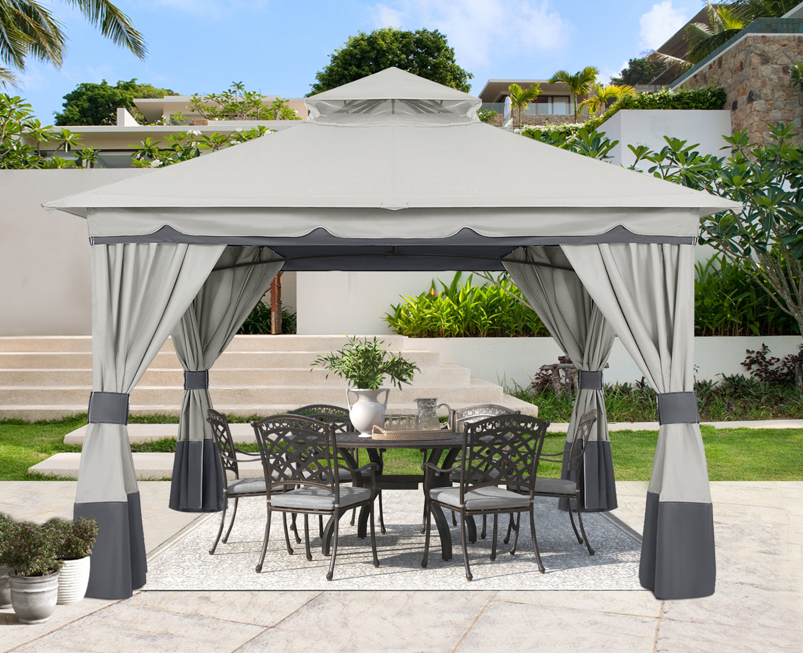 ABCCANOPY Steel Patio Gazebo The Soft Roof Gazebos & Reviews | Wayfair