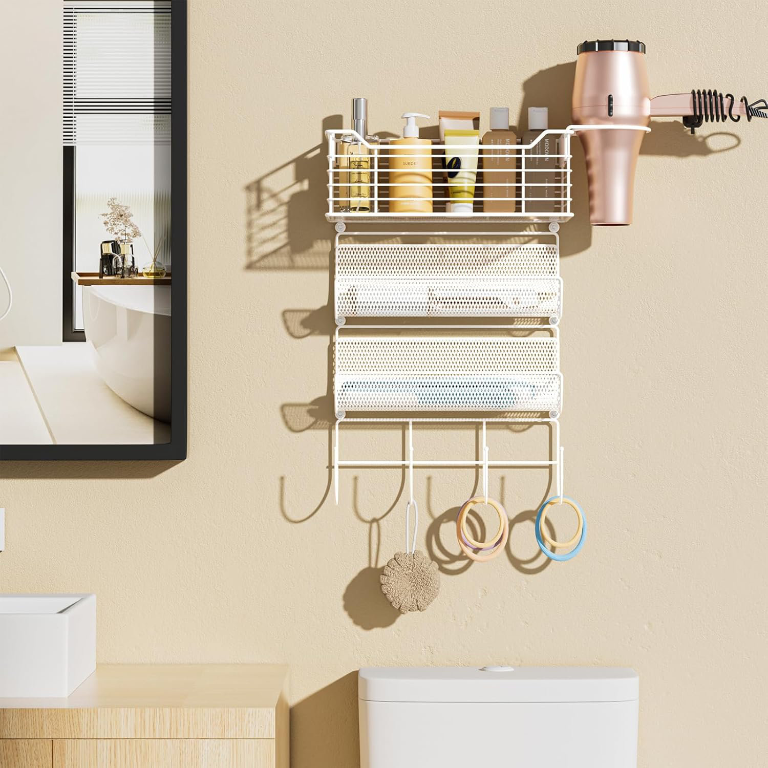 Support De Sèche-Cheveux Mural, Organisateur D'outils Chauds De