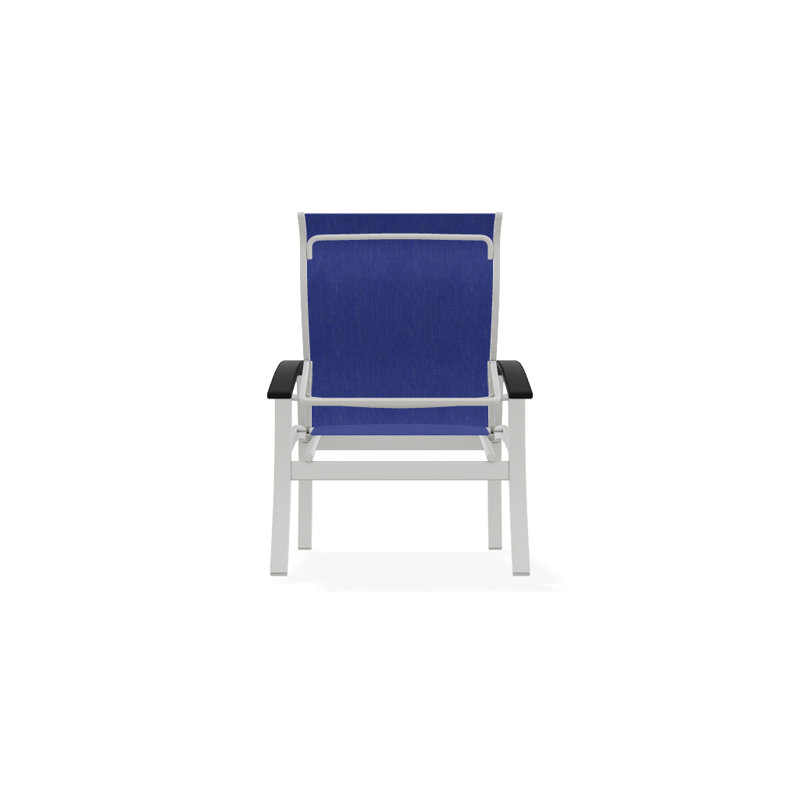 Chaise de patio Askar, Atlantis bleu royal Sunbrella®, Graphite classique, Neige texturée