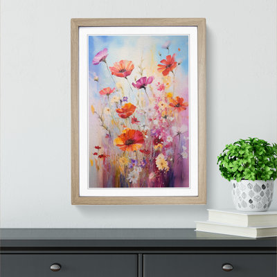 Wildflowers Gestural Art - Framed Print