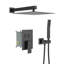 Pomme de douche double - Système de douche carré mural de 12 pouces avec valve brute
