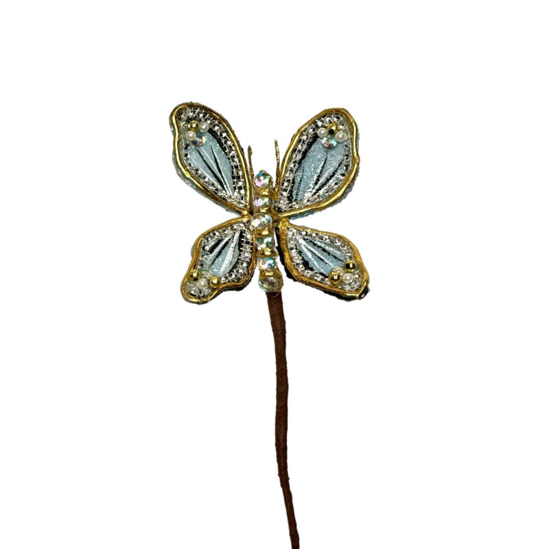 Tige ornée de bijoux 4 po, Beige / orange / multicolore