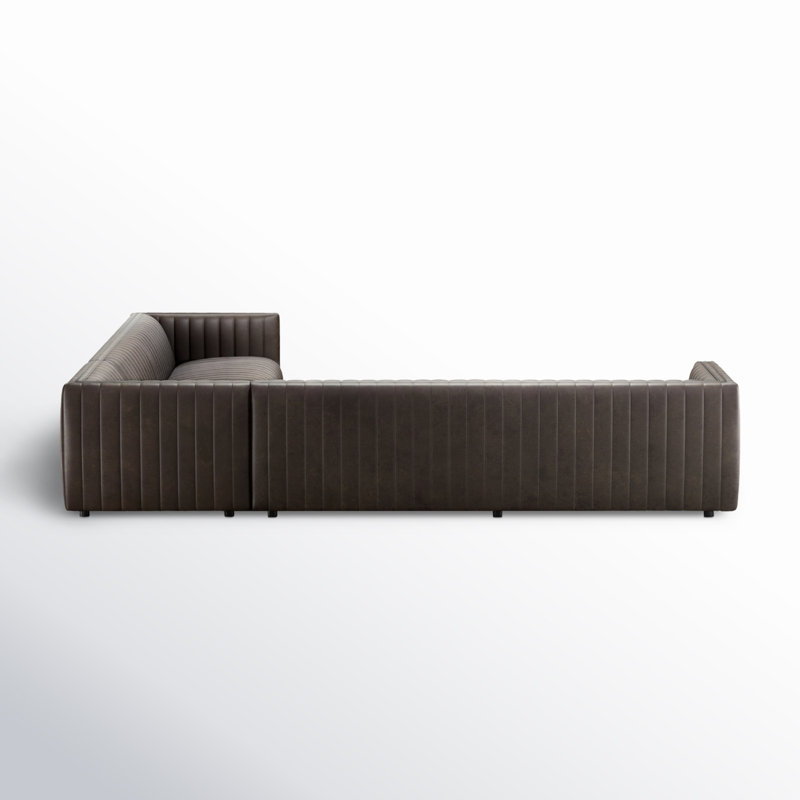 Augustine Sectional, Deacon Wolf Genuine Leather
