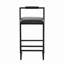 Ensemble de 2 tabourets de bar noirs avec dossier et repose-pieds