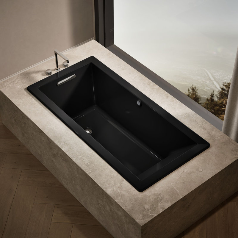 Underscore 66" x 32" Soaking Bathtub, Black