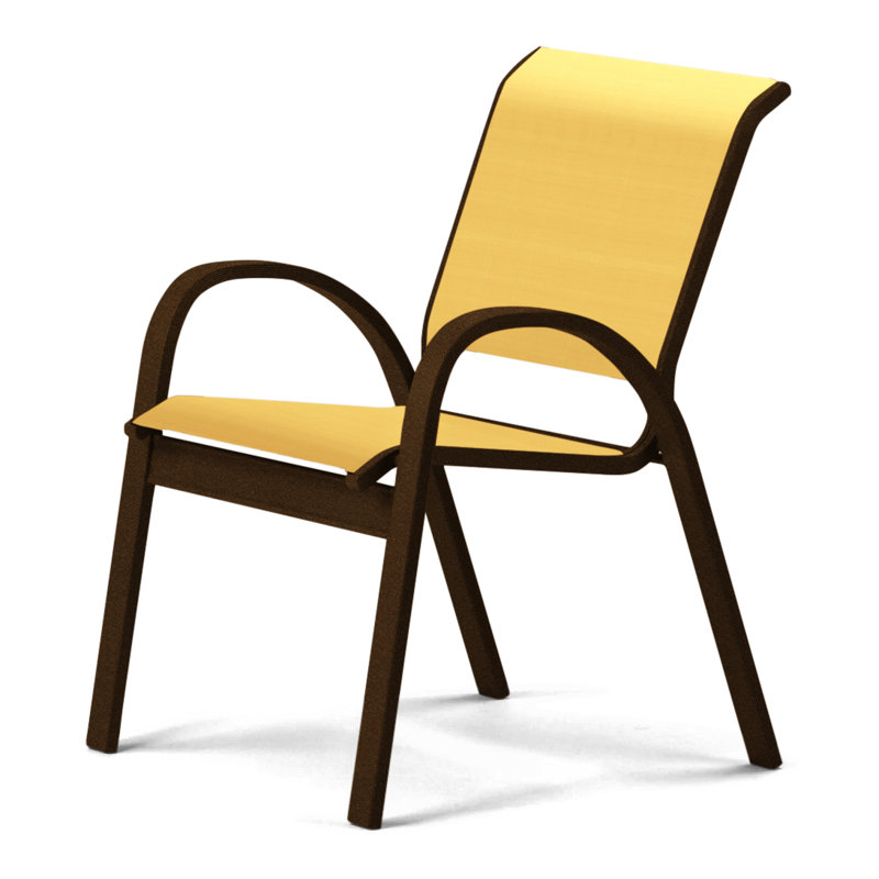 Chaise de patio empilable Hiraku, Jaune 43D, Kona texturé