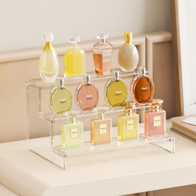 Présentoir à 3 niveaux transparent, organisateurs en plastique pour figurines, petit gâteau, parfum, dessert, présentoir de bureau pour organiser