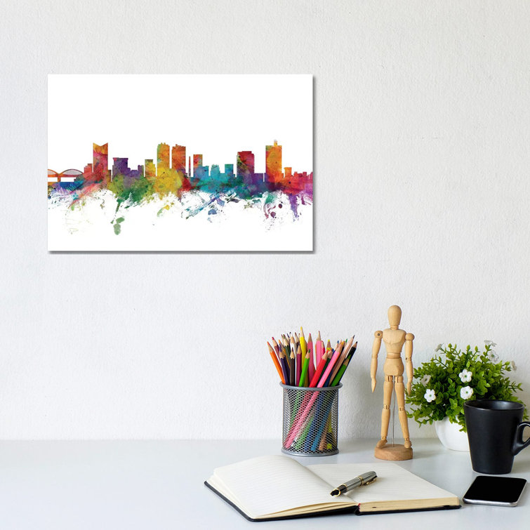 Fort, Worth Texas Skyline by Michael Tompsett - Wrapped Canvas Gallery-Wrapped Canvas Giclée