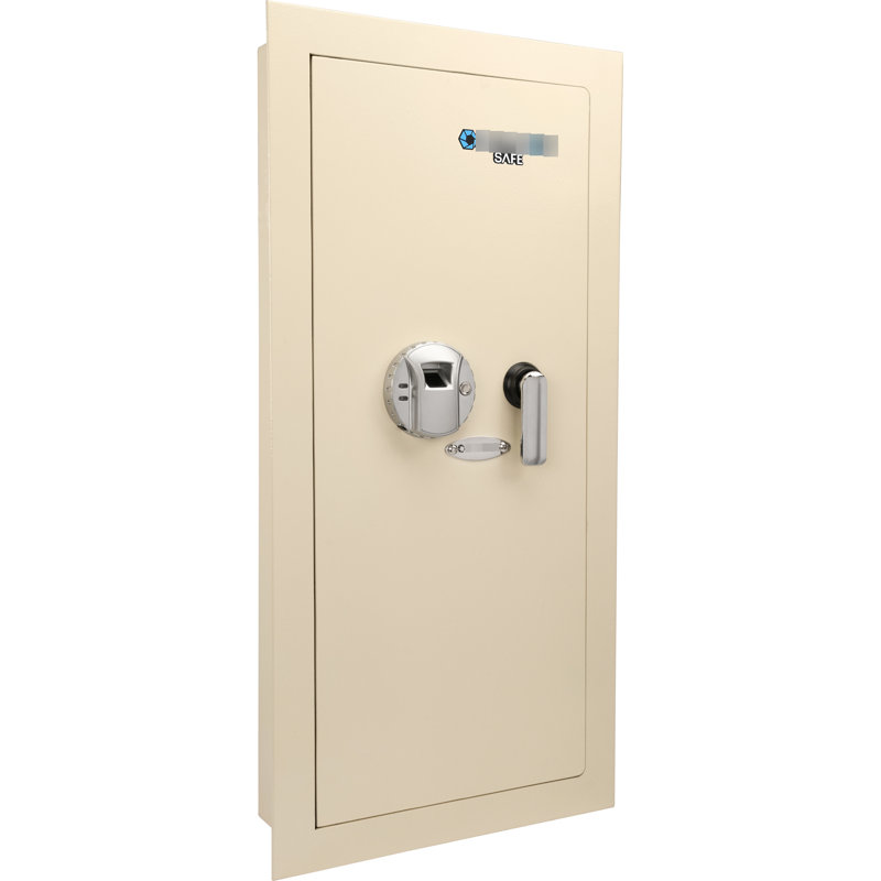 0.82 Cubic Ft Left Opening Biometric Wall Safe Beige - Easy To Program Fingerprint Module With Features For Enhanced Security
