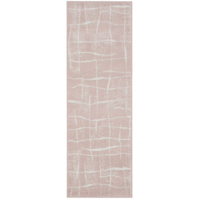 Tapis moderne rose, Tapis de couloir 2 pi x 6 pi