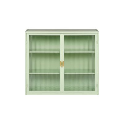 Armoire murale moderne à deux portes avec portes en verre 27,56 po avec trois niveaux de rangement pour le hall d'entrée, la salle de bain et la salle à manger