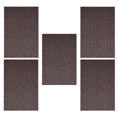 Ensemble de tapis intérieur / extérieur en nylon touffeté à la machine géométrique bourgogne