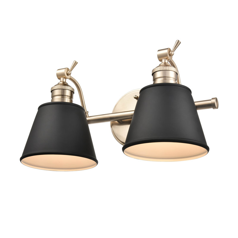 Éclairage pour salle de bain à intensité variable 2 lumières Analayah, Or moderne