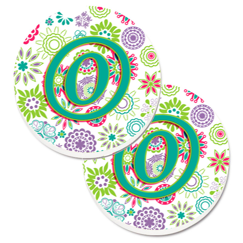 Sous-verre voiture de voiture fleurs initial, O