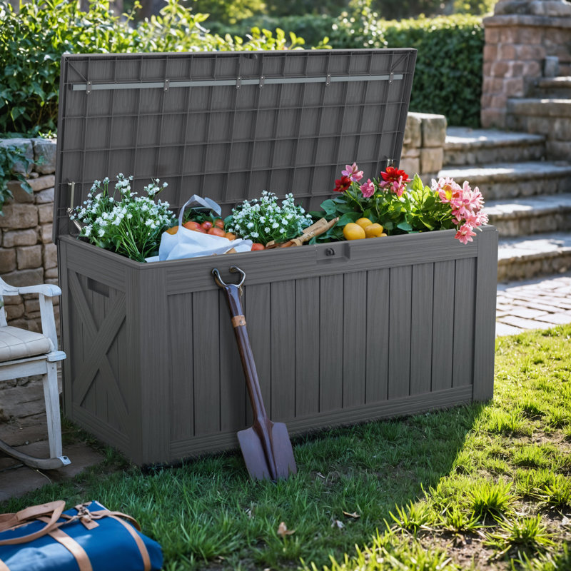 Boîte de rangement verrouillable 120 gallons, Gris