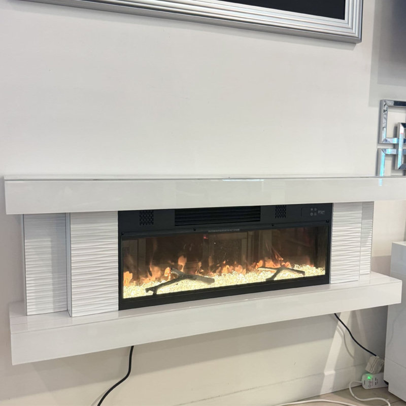 Metro Lane 140cm W White Electric Fireplace
