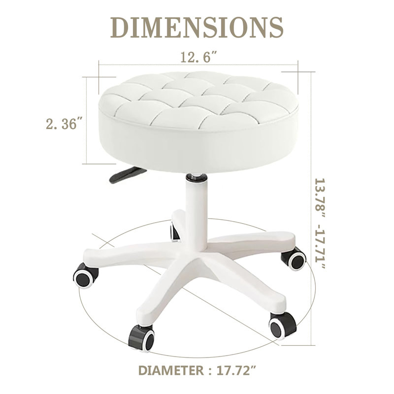 Tabouret à roulettes, Blanc