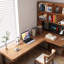 Bureau en coin en bois massif et bibliothèque intégrés-1102498731-1102498741