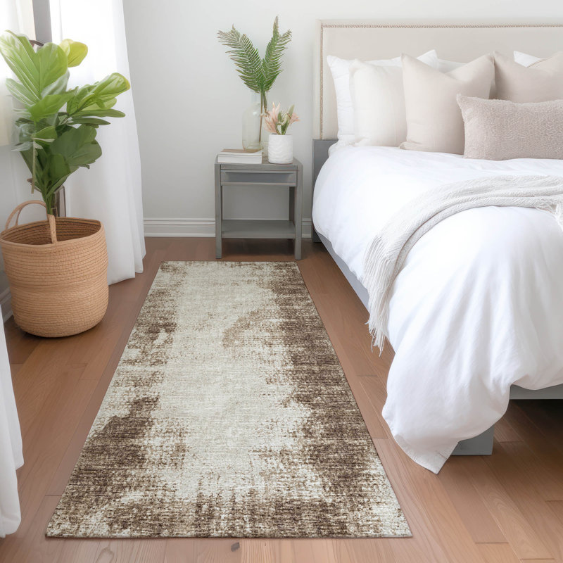 Premium Machine Washable Mayfield Brown Rug, Runner 2'3" x 7'6"