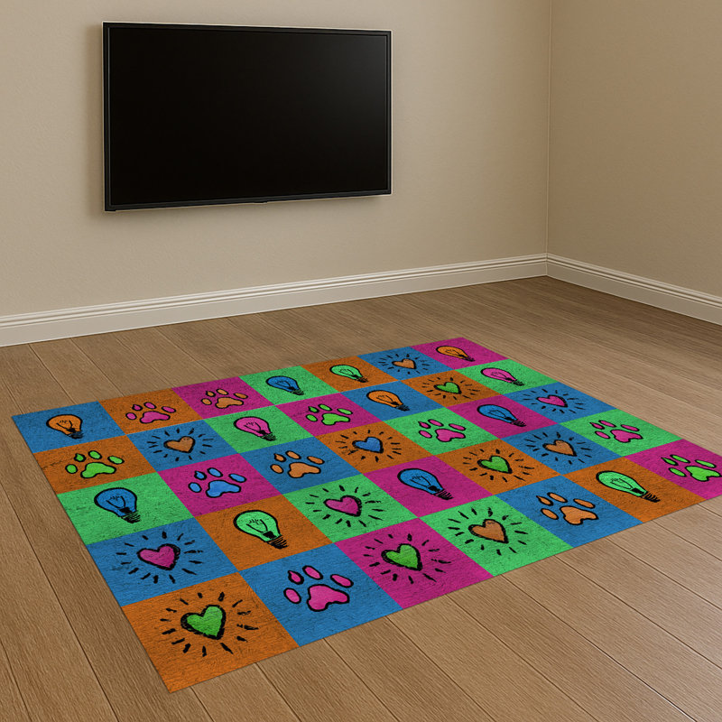 Patchwork Area Rug, Rectangle 140 x 200 cm