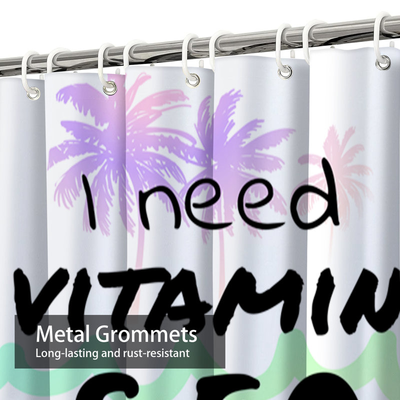 Rideau de douche Vitamin Sea Summer Palm Trees, L 72 po x l 78 po