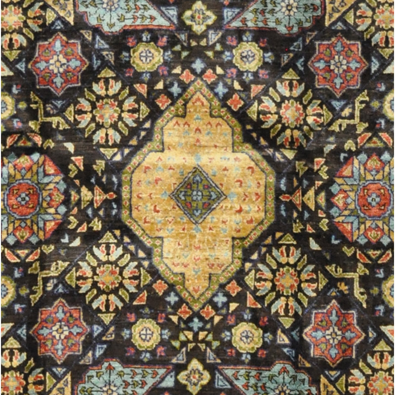 Tapis en laine noué à la main Bungalow Rose