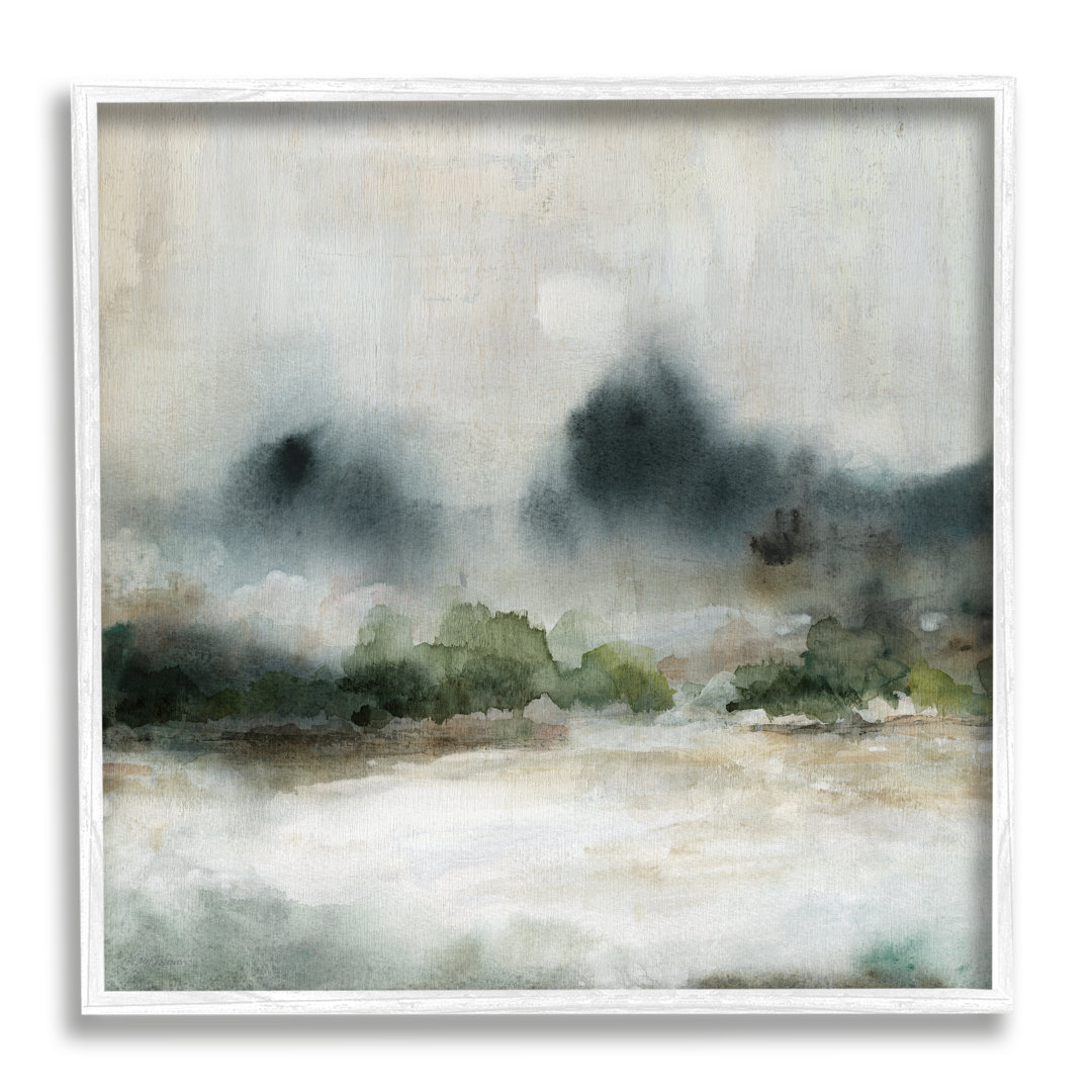" Enigmatic Foggy Mountain Abstract Landscape Scene " Stupell Industries Frame 