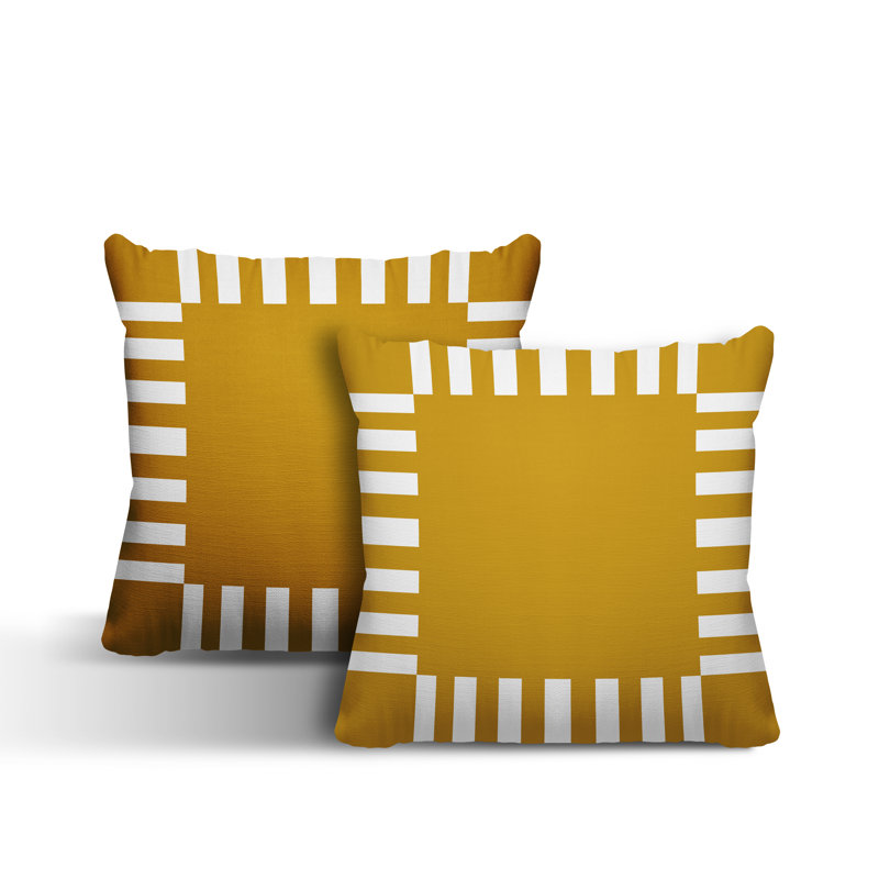  Coussin intérieur / extérieur, L 15 po x H 15 po, Jaune