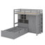 Lit superposé simple équipé d'un lit relevable hydraulique, d'une armoire, d'unités de rangement et de tiroirs-1546413559
