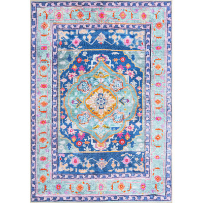 Tapis traditionnel Utin couleur ciel