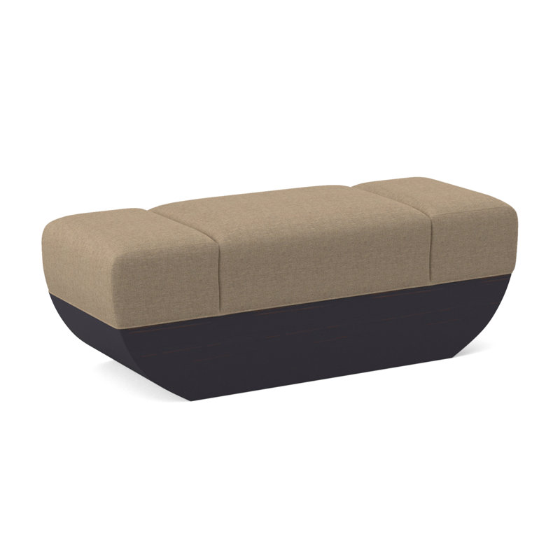 Banc rembourré Ark, 100 % polyester lin Elise, Ébène vintage